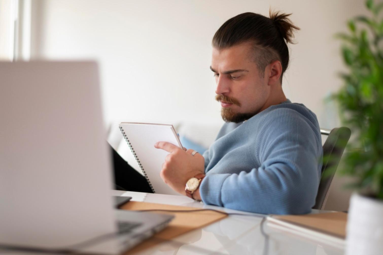 Business owner confidently reviewing growth charts